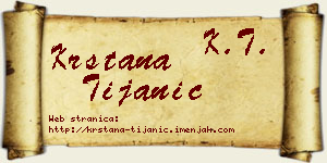 Krstana Tijanić vizit kartica
